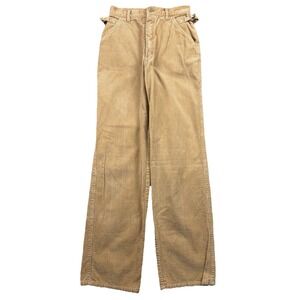 Vintage Corduroy Pants Juniors 9 Tan Wide Wale High Rise Straight Leg 90s Skater